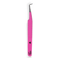 Leo Lash pink eyelash extension tweezer with textured grip and heart design