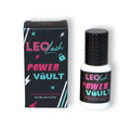 Leo Lash Power Vault lash glue bottle and packaging, premium bubblegum scented adhesive
