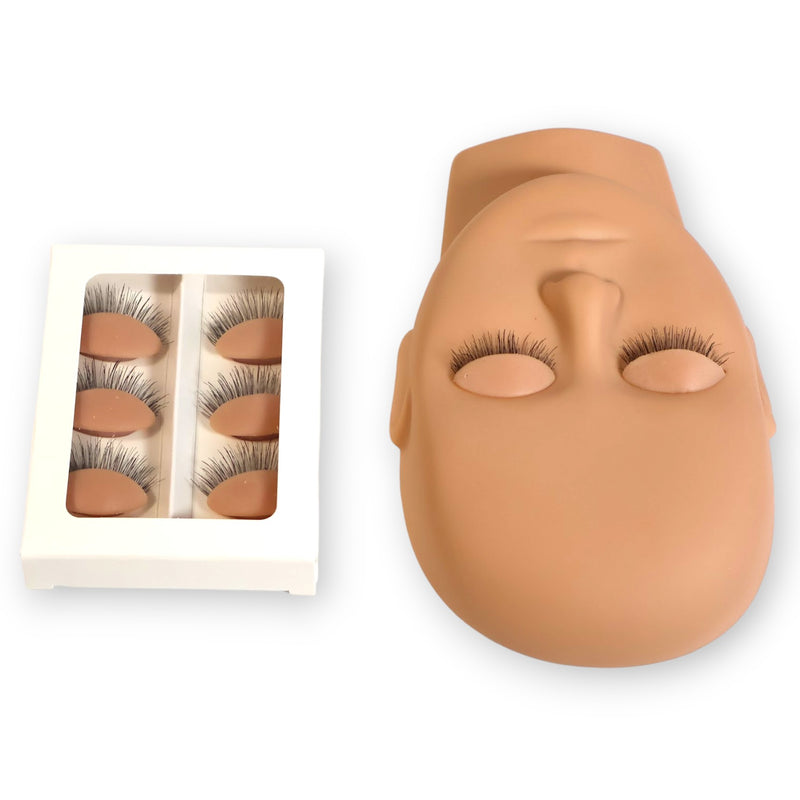 Lash extension mannequin head and boxed practice lashes from Leo Lash Range