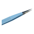 Premium light blue eyelash extension tweezer with fine pointed tip for lash techs