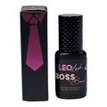 Leo Lash BOSS Bond eyelash adhesive with black bottle and pink tie packaging, premium lash glue