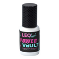 Leo Lash Power Vault bubblegum scented lash glue bottle with black textured cap and colorful label
