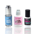 Three bottles of Leo Lash products on a white background