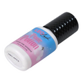Leo Lash Pixie Potion clear pink adhesive bottle with textured black cap, premium lash extension glue.