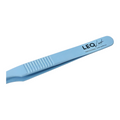 Light blue Leo Lash tweezers for eyelash extensions on white background