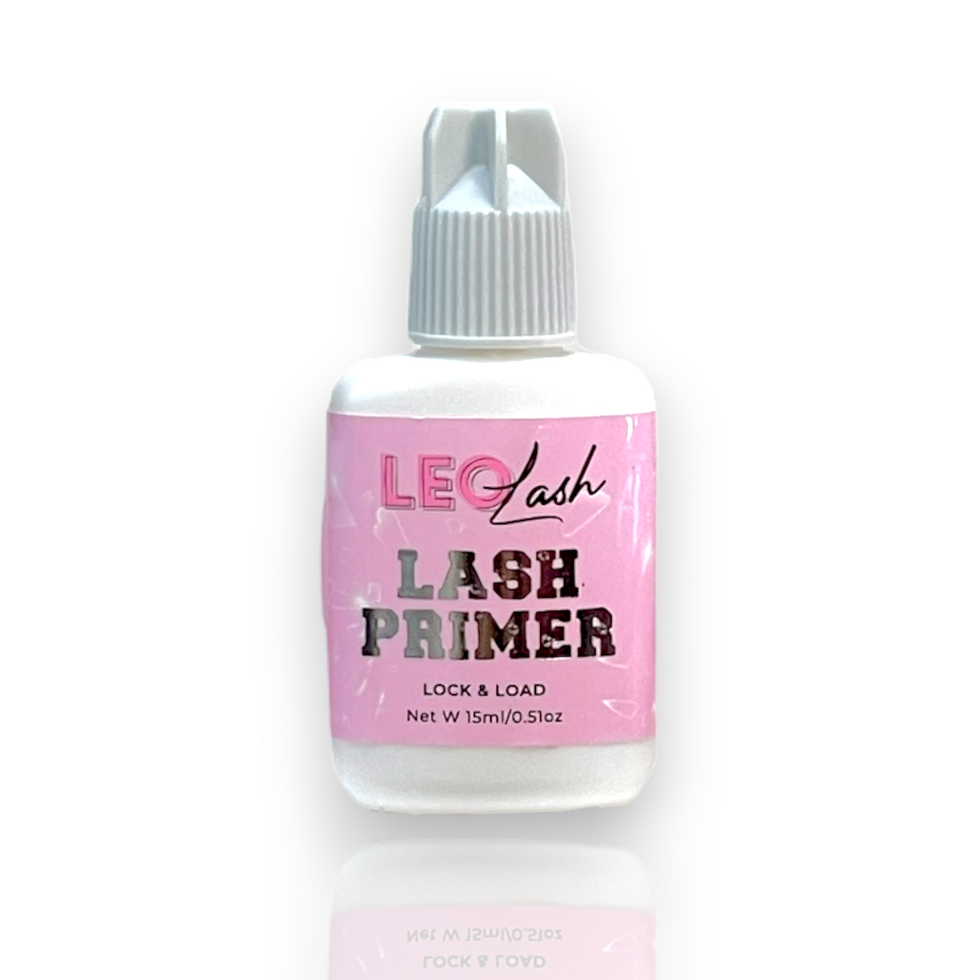 Leo Lash Range lash primer bottle with pink label for lash extension prep