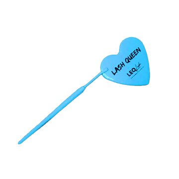 Blue heart-shaped lash mirror with 'Lash Queen' text, Leo Lash Range accessory