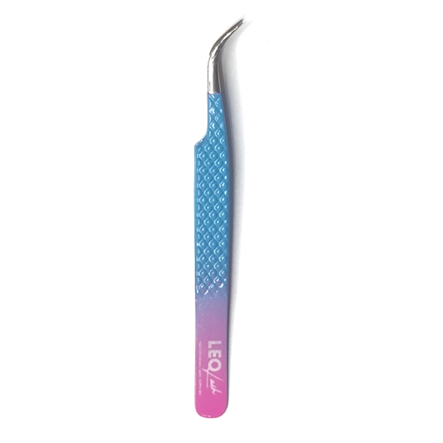 Leo Lash Range professional eyelash extension tweezer with blue to pink gradient handle